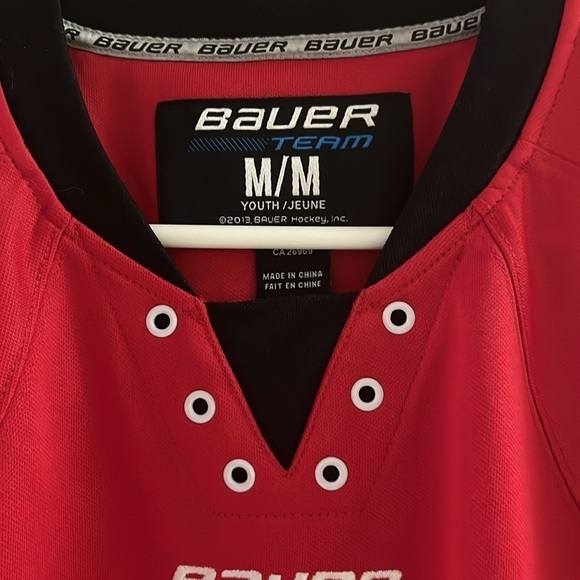Bauer Hockey Jersey Red Black White Gold Size Medium - Picture 2 of 8